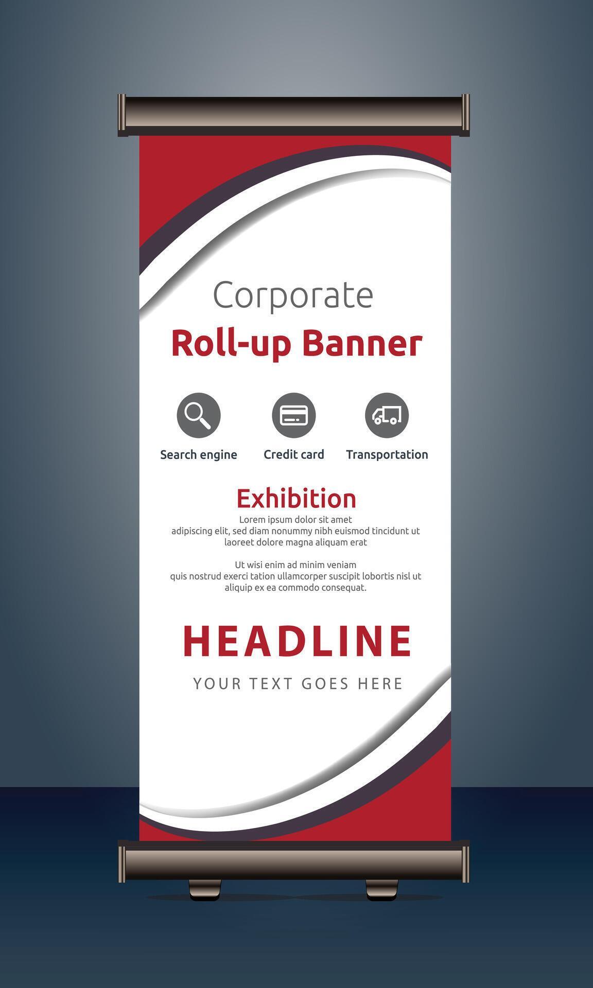 rollup-banners-template-with-business-presentation-design-template-vector